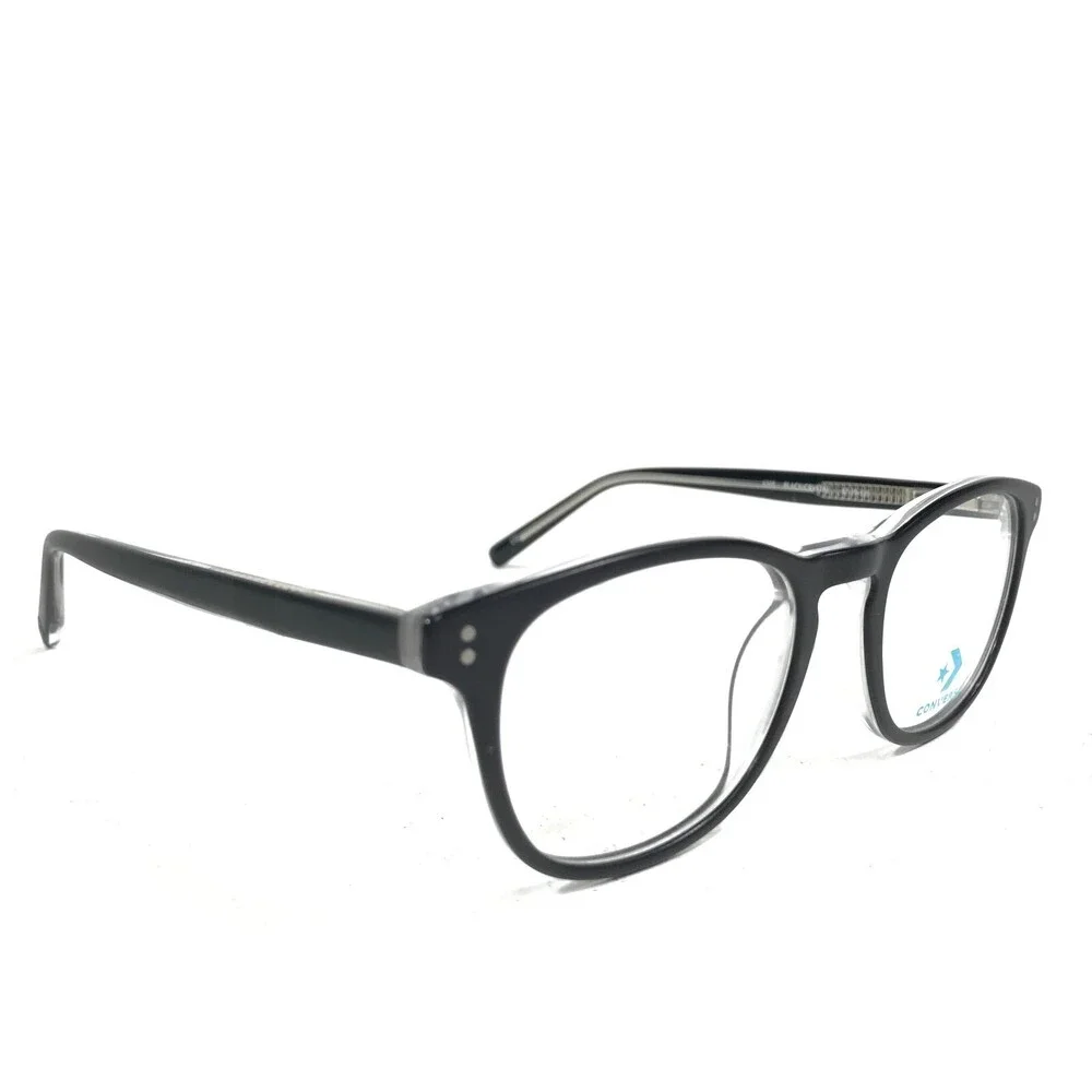 Converse Kids Eyeglasses Frames K305 BLACK/CRYSTAL Clear Black Round 47-19-135
